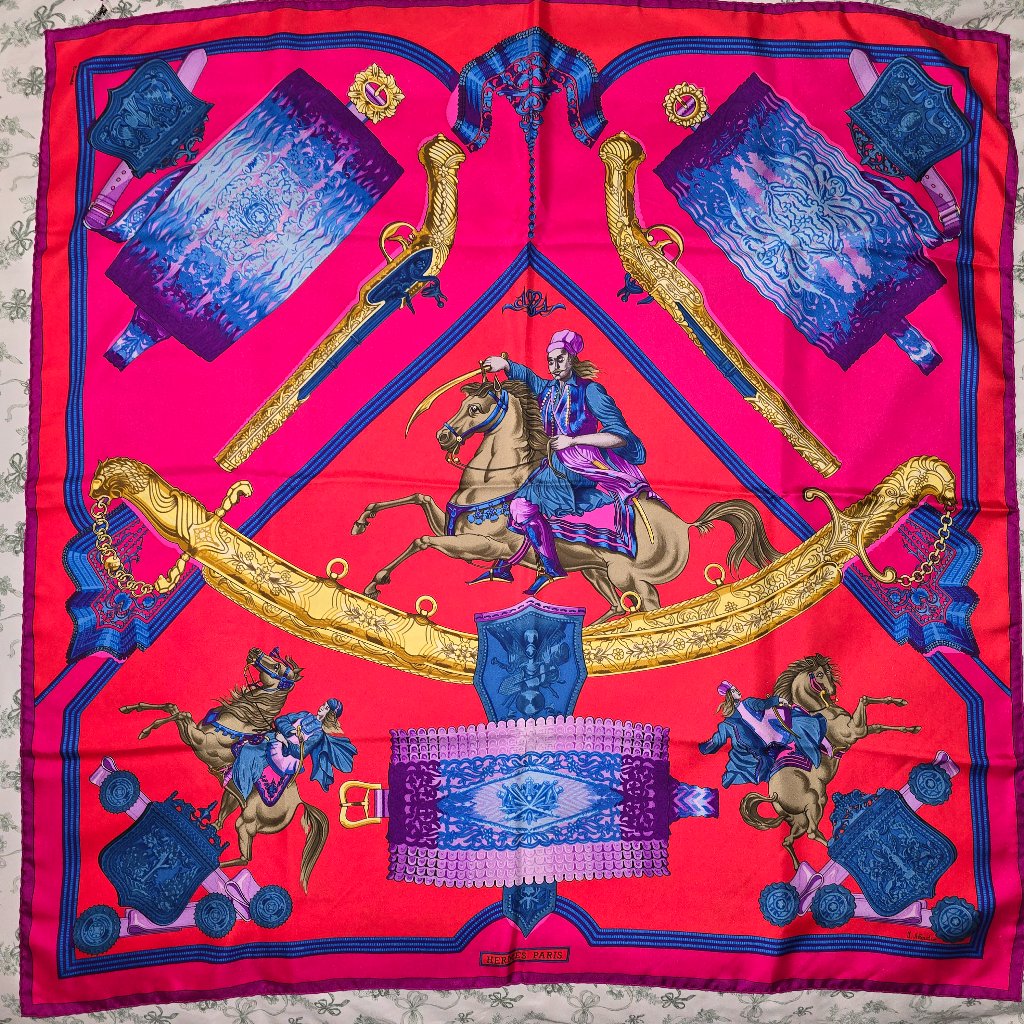 Hermes Warrior Horse Silk Scarf Rare